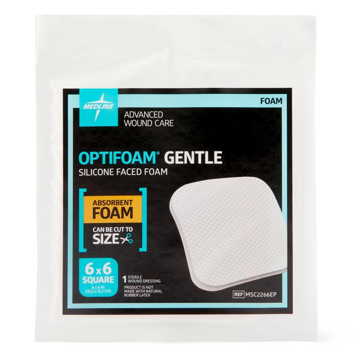 Medline 6"X6" / Single Item Medline Optifoam Gentle Non-Bordered Silicone-Faced Foam Dressings