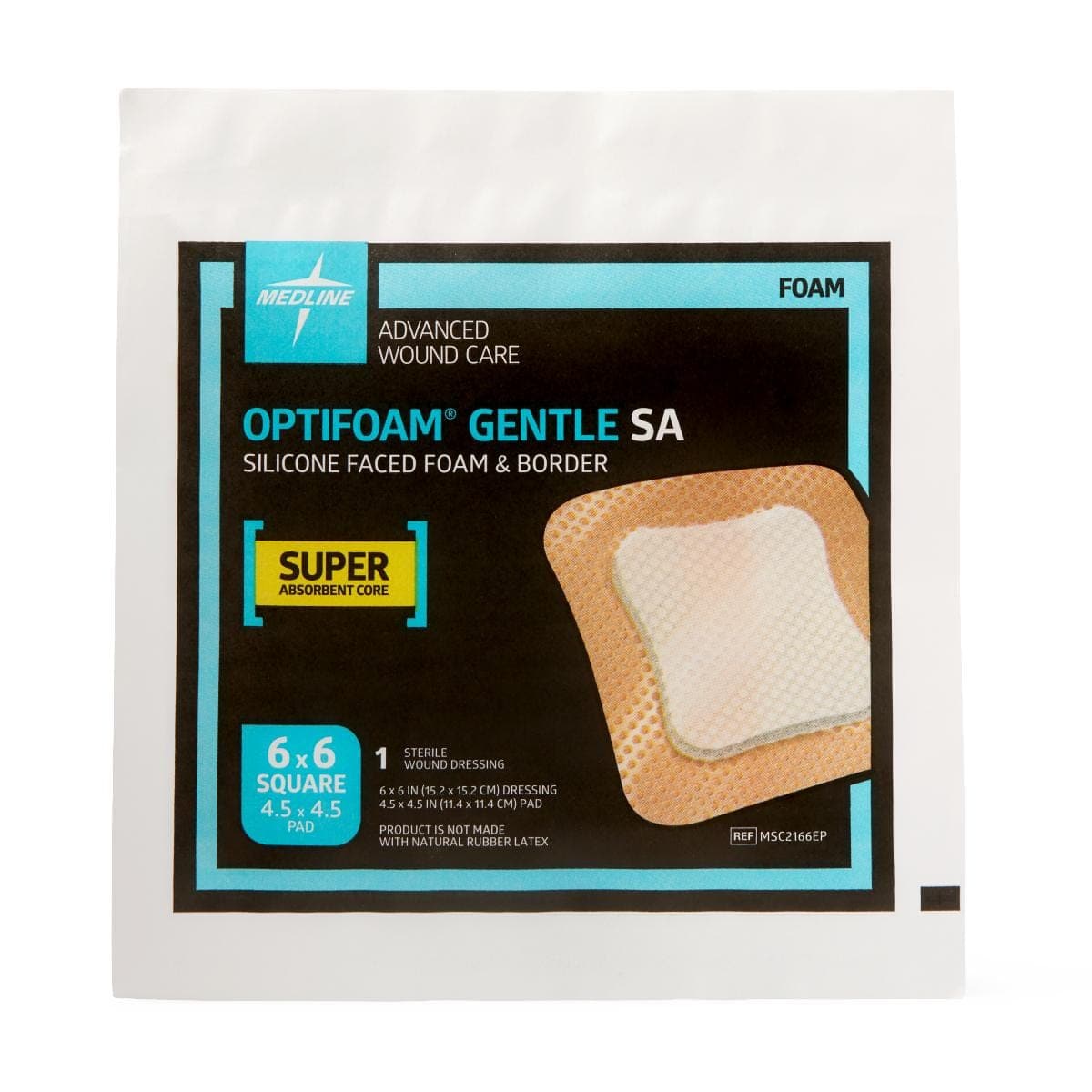 Medline 6"X6" / Single Item Medline Optifoam Gentle SA Silicone-Faced Foam Dressings