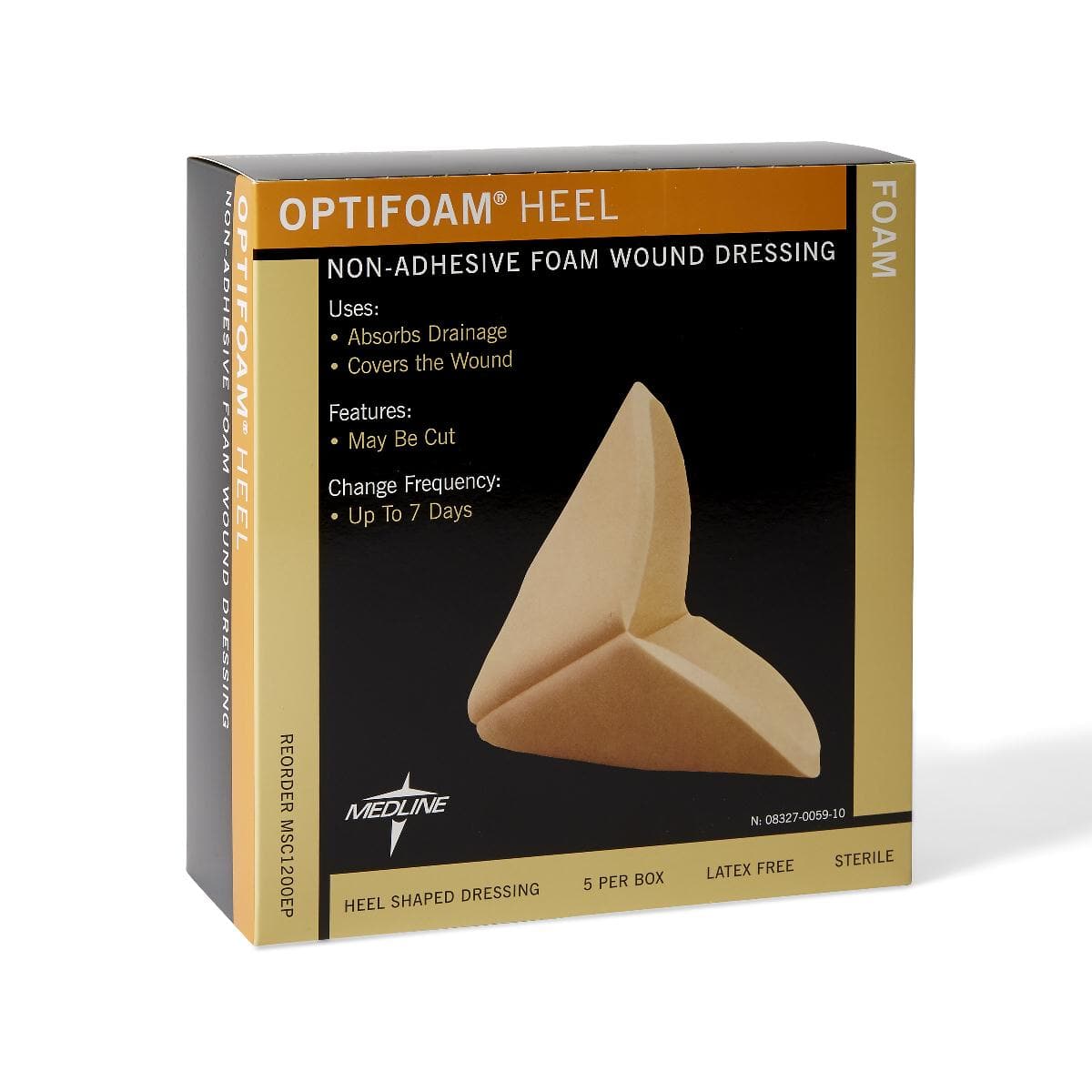 Medline Case of 40 Medline Optifoam Heel Nonadhesive Foam Dressings