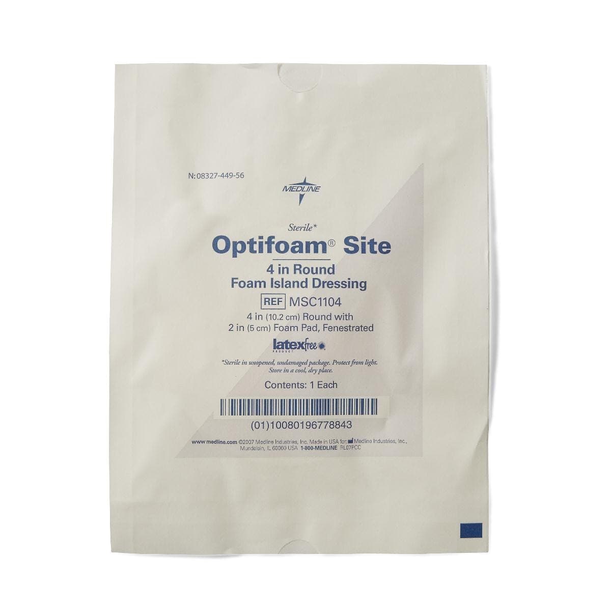 Medline 4"X4" / Case of 120 Medline Optifoam Site Fenestrated Foam Dressings