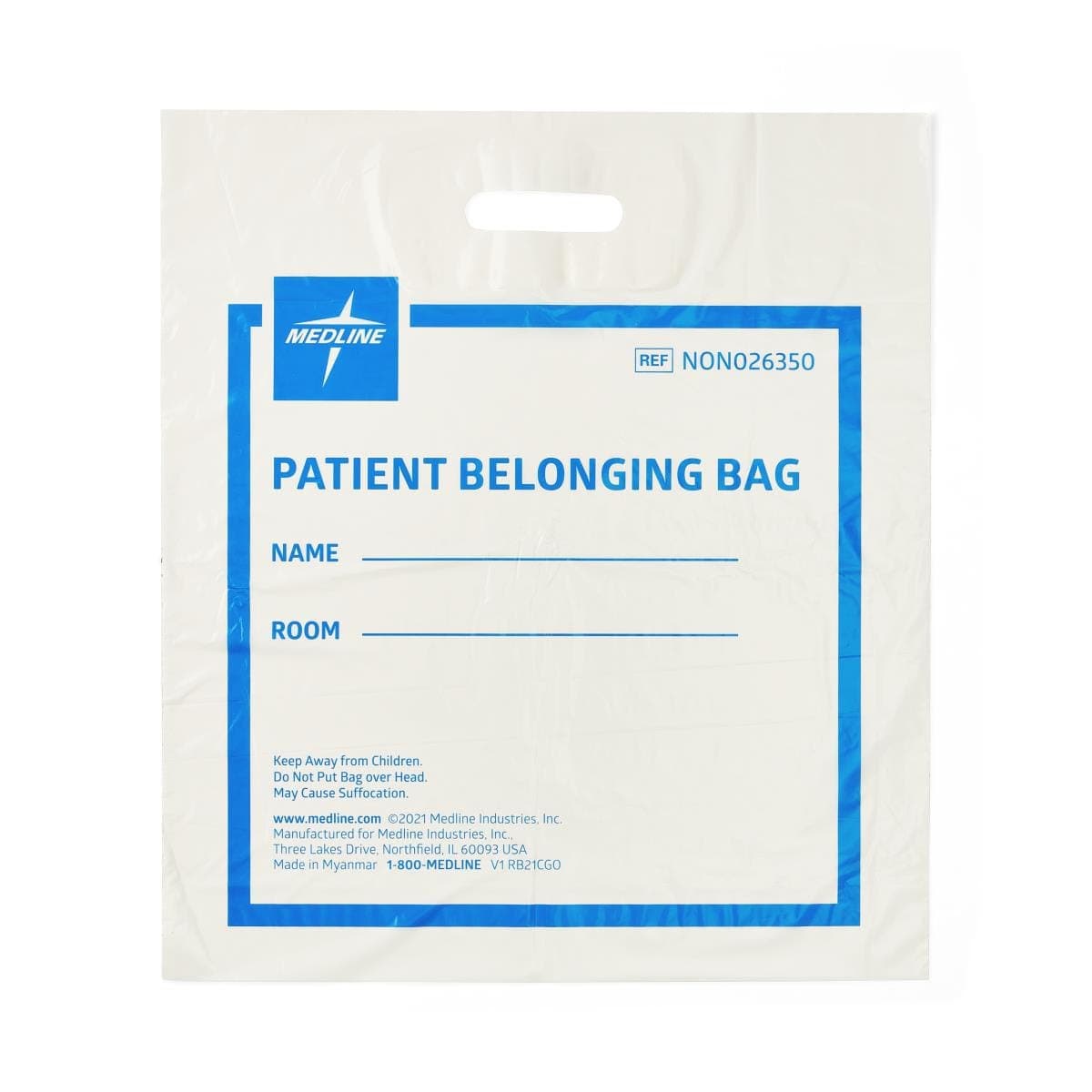 Medline Medline Plastic Patient Belongings Bags with Patch Handle