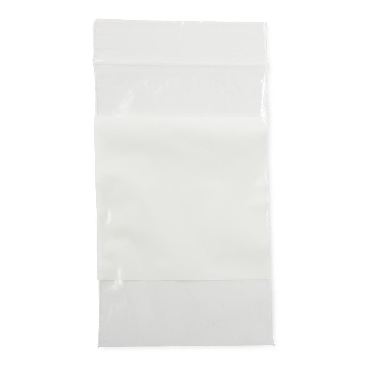 Medline 3"X5" / Pack of 100 Medline Plastic Zip Closure Bags with White Write-On Block