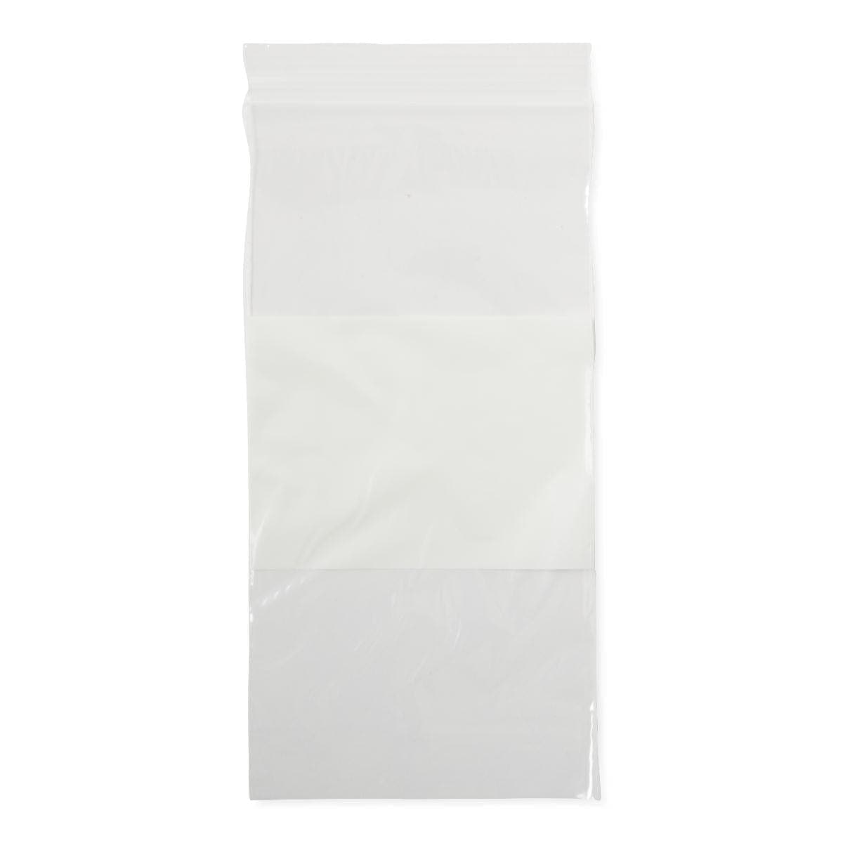 Medline 4"X8" / Case of 1000 Medline Plastic Zip Closure Bags with White Write-On Block