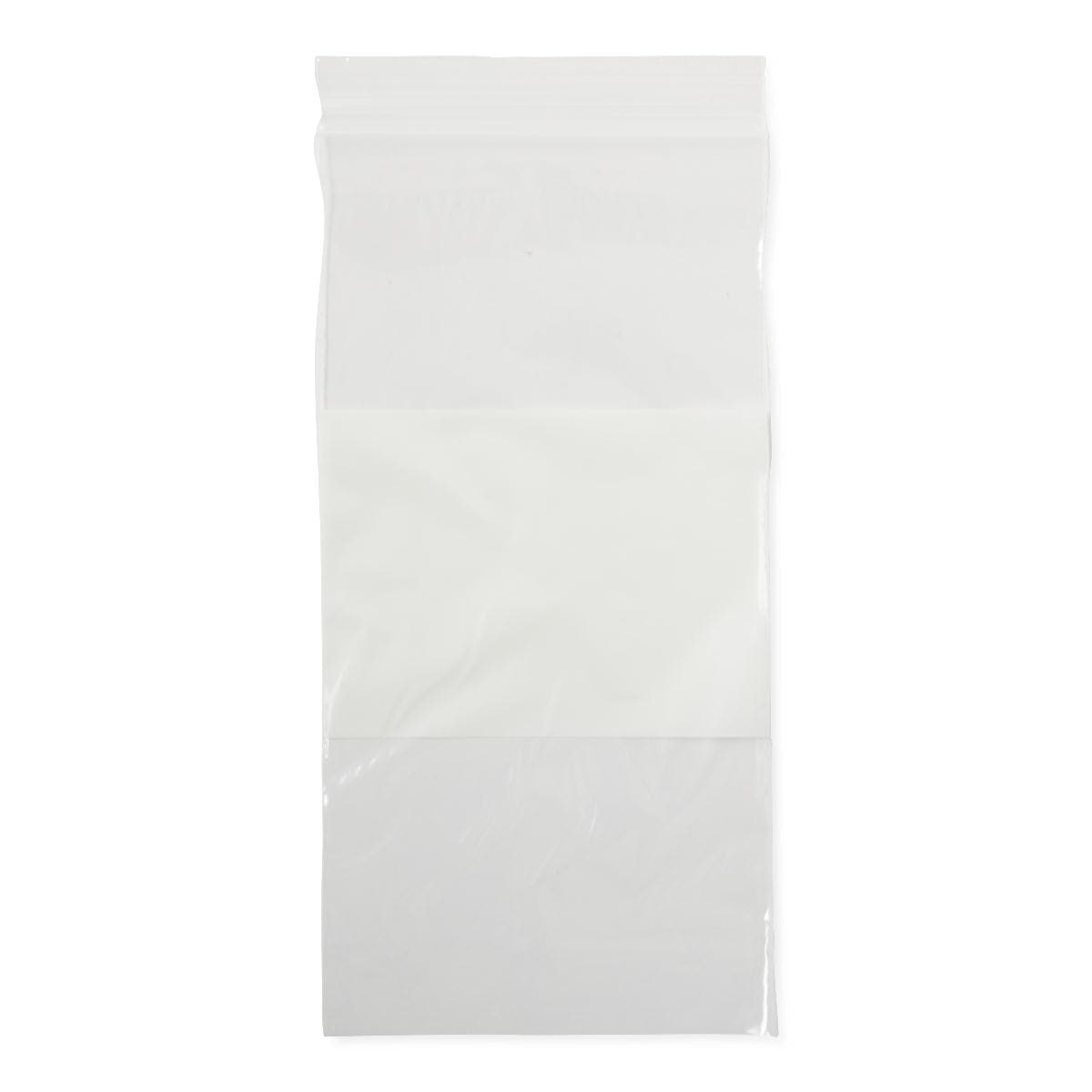 Medline 4"X8" / Box of 100 Medline Plastic Zip Closure Bags with White Write-On Block