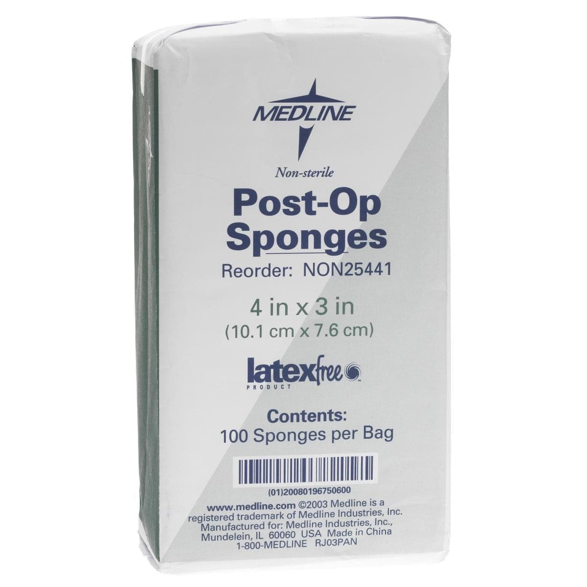 Medline 4"X3" / Case of 2000 Medline Post-Op Nonsterile Gauze