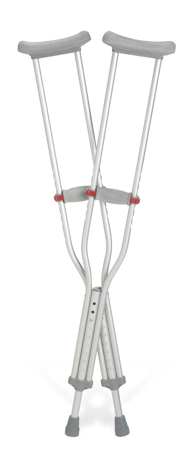 Medline 5'10"-6'6" / Case of 8 Pairs Medline Red Dot Aluminum Crutches