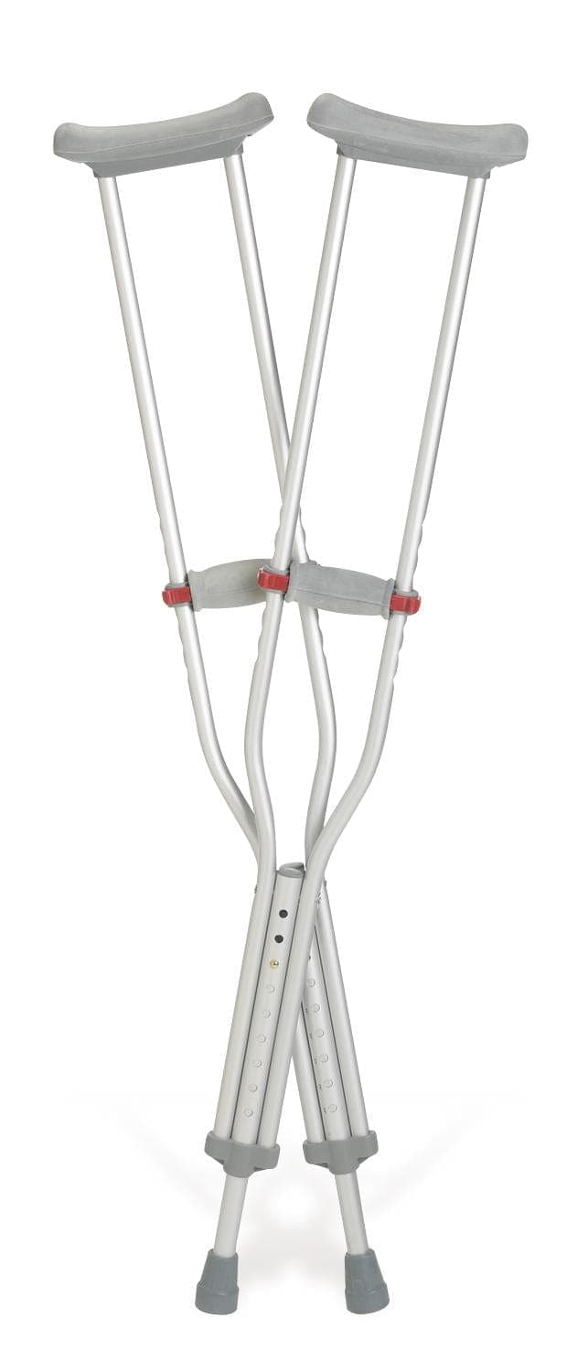 Medline 5'10"-6'6" / Single Pair Medline Red Dot Aluminum Crutches