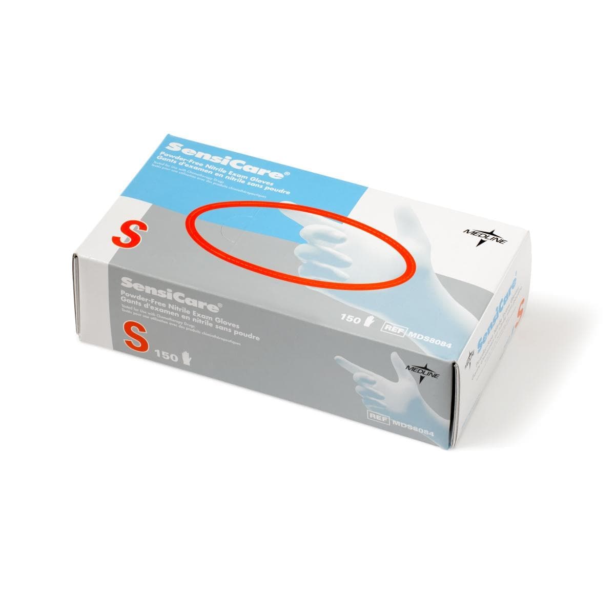 Medline Case of 1500 / Blue / S Medline SensiCare Powder-Free Nitrile Exam Gloves