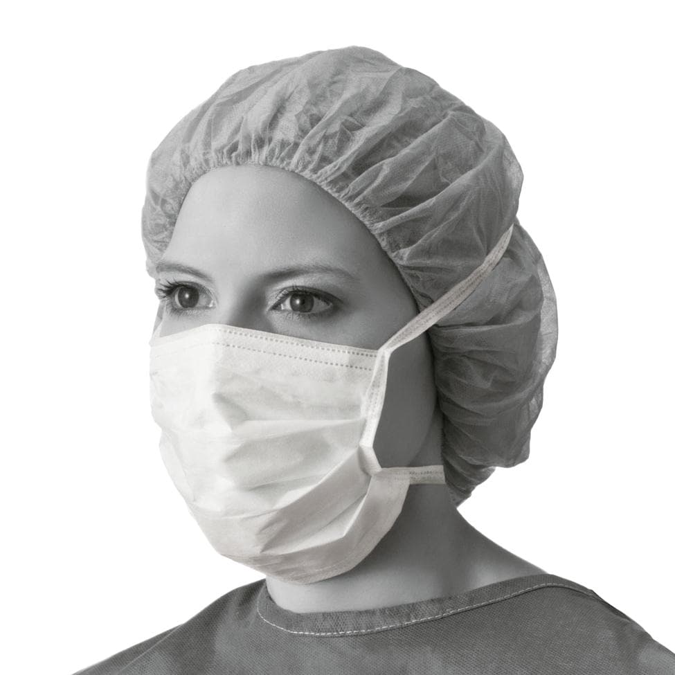 Medline Case of 300 Medline Sensitive Skin Surgical Face Masks with Ties