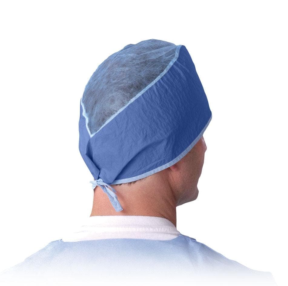 Medline Case of 500 / Dark Blue Medline Sheer-Guard Disposable Tie-Back Surgeon Caps