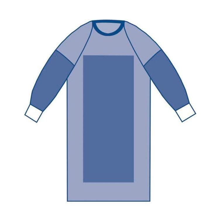 Medline Case of 32 / L Medline Sirus Sterile Poly-Reinforced Surgical Gowns with Raglan Sleeves