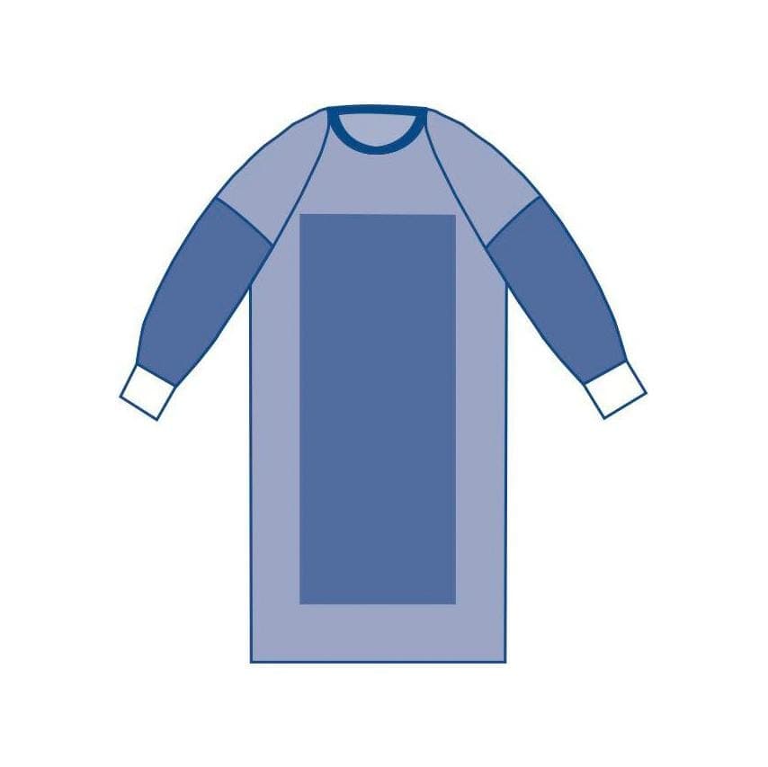 Medline Case of 30 / XL Medline Sirus Sterile Poly-Reinforced Surgical Gowns with Raglan Sleeves