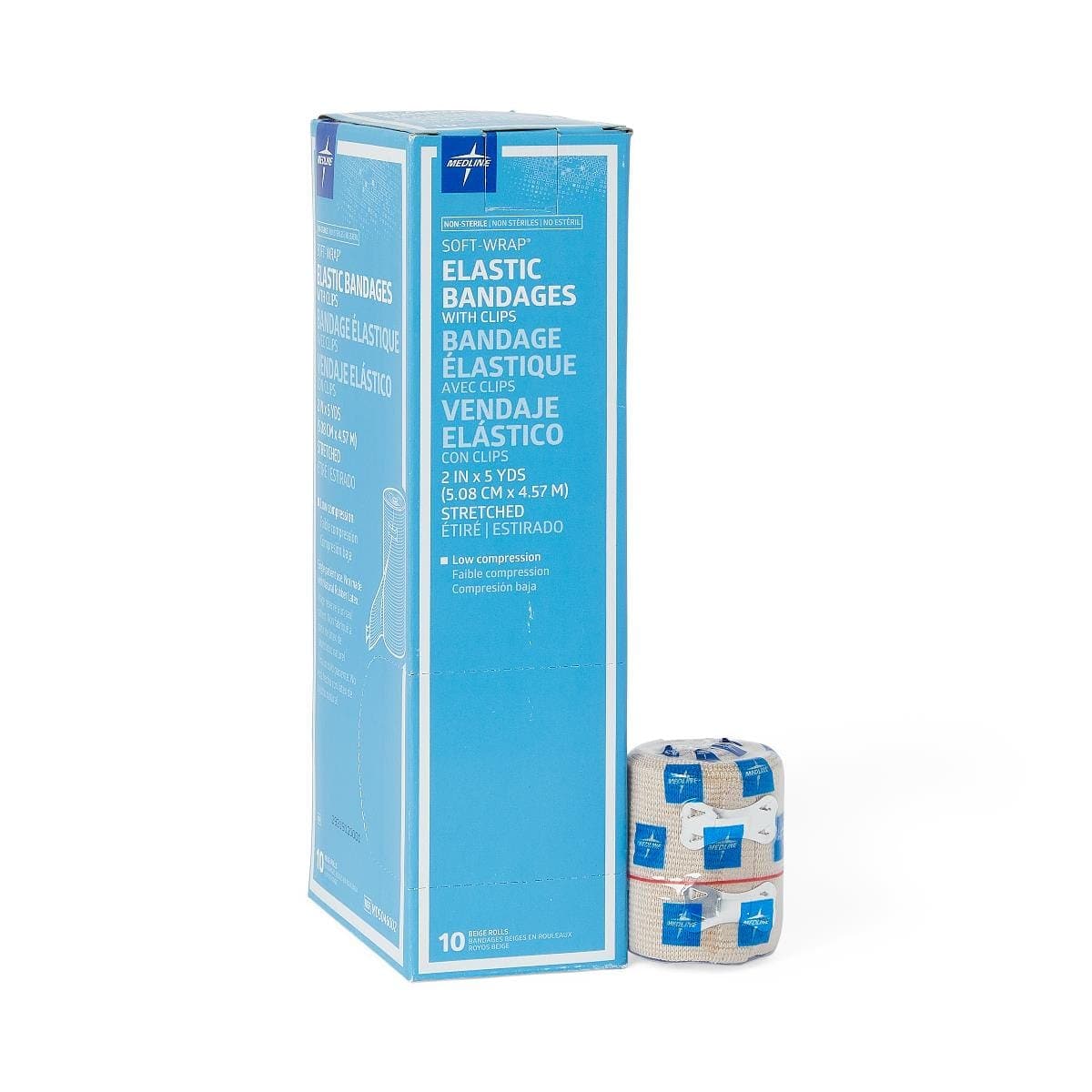 Medline 2"X5YD / Case of 50 Medline Soft-Wrap Nonsterile Elastic Bandages