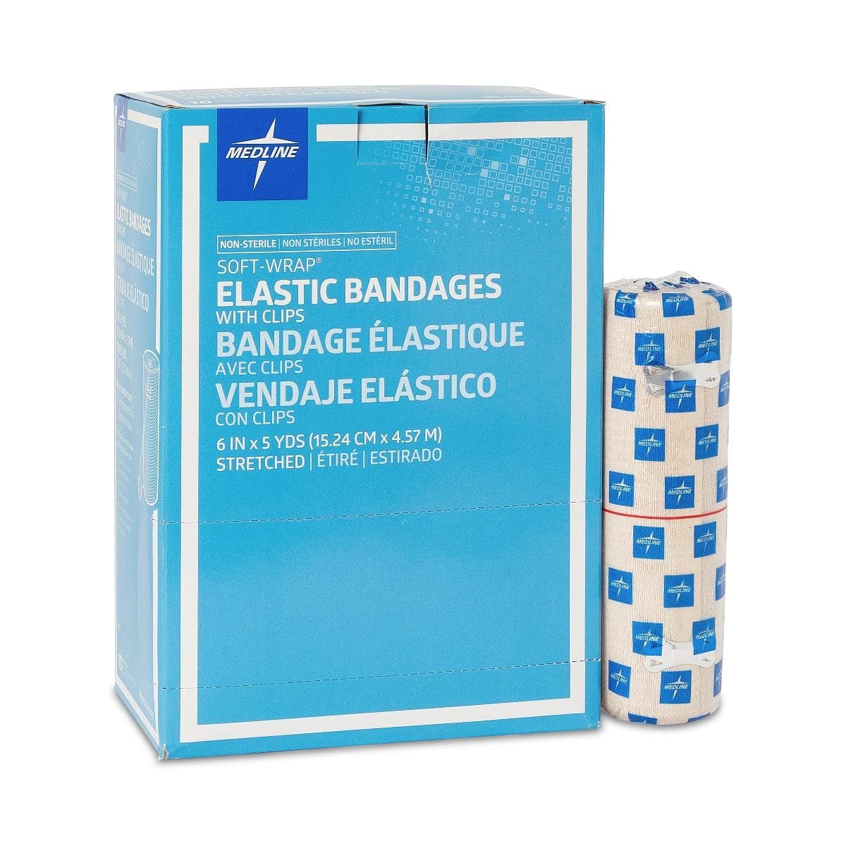 Medline 6"X5YD / Case of 50 Medline Soft-Wrap Nonsterile Elastic Bandages