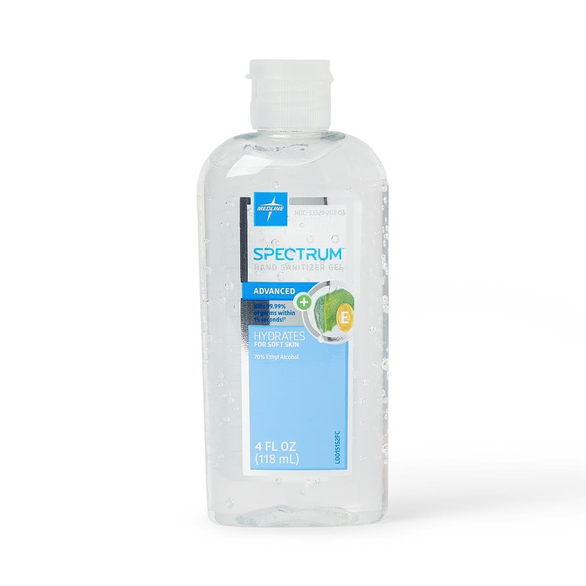 Medline Case of 24 / 4 OZ Medline Spectrum Advanced Hand Sanitizer Gel with Aloe Vera and Vitamin E