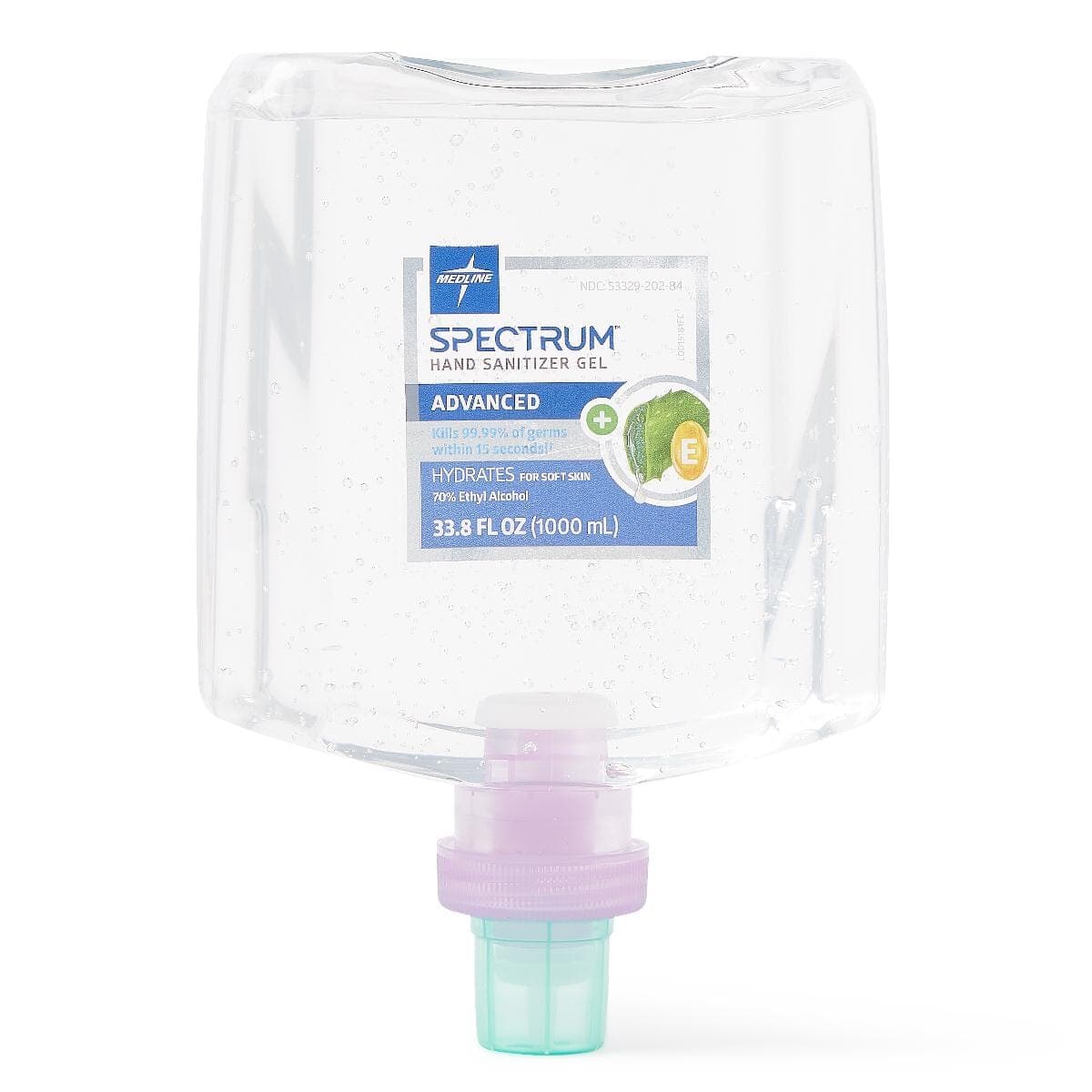 Medline Case of 4 / 33.814 OZ Medline Spectrum Advanced Hand Sanitizer Gel with Aloe Vera and Vitamin E