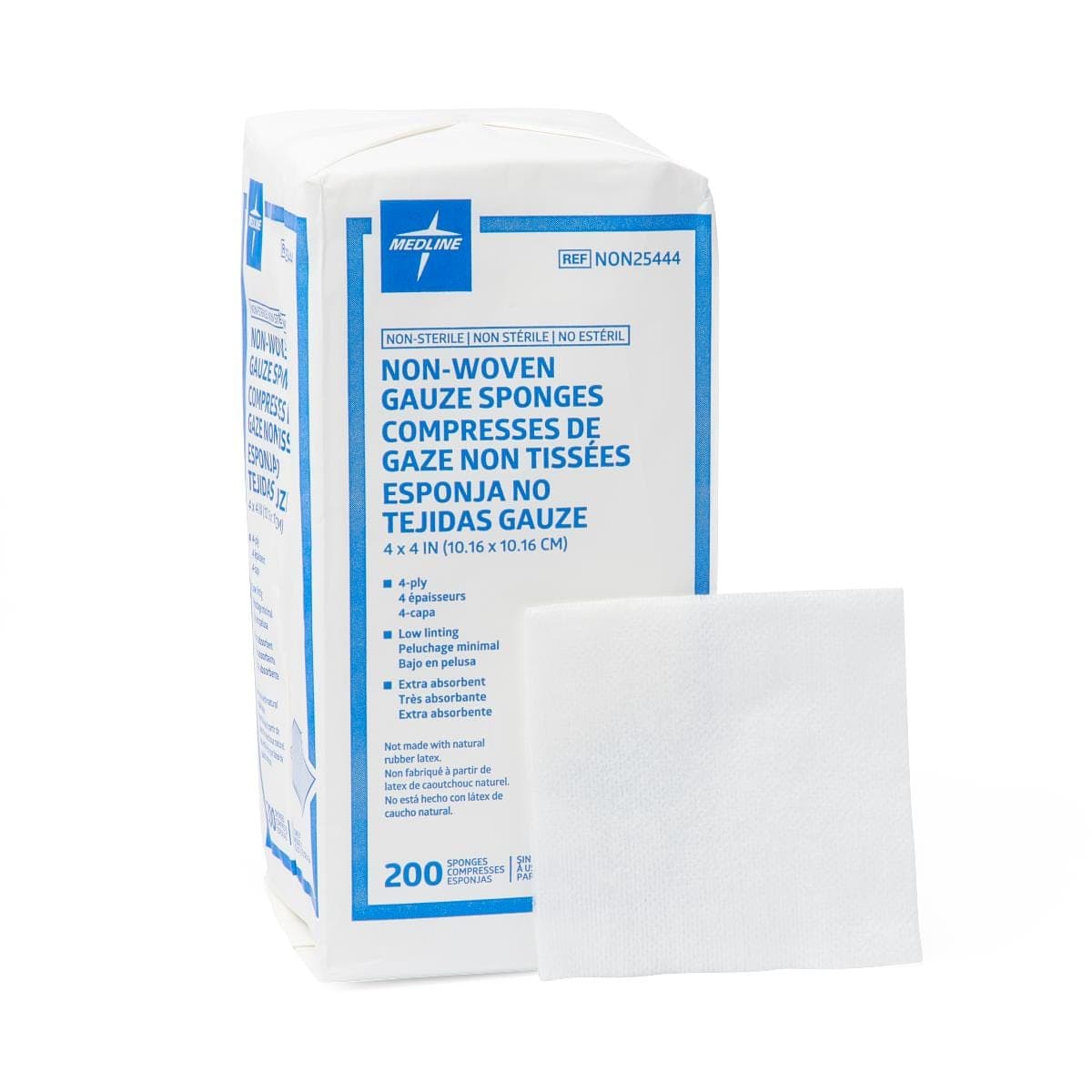 Medline 4"X4" / Case of 2000 Medline Standard Nonsterile Nonwoven Gauze Sponges