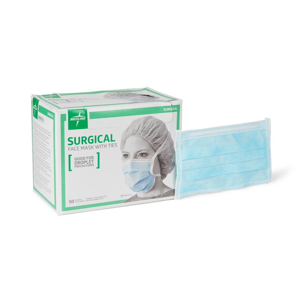 Medline Case of 300 / Cellulose Medline Standard Surgical Face Mask with Ties