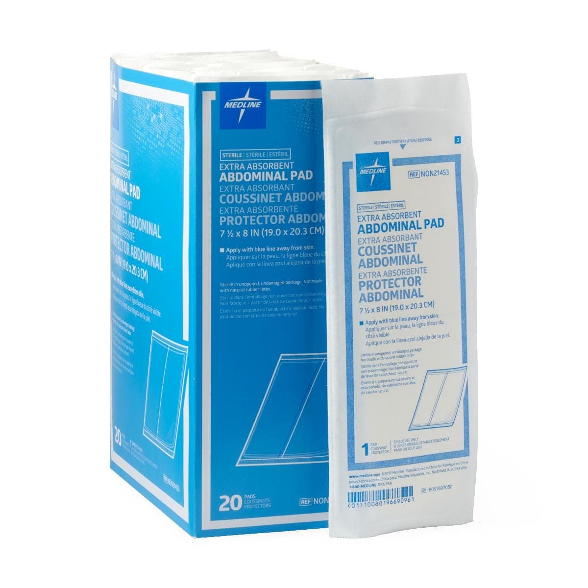 Medline 8"X7.5" / Case of 240 Medline Sterile Abdominal Pads