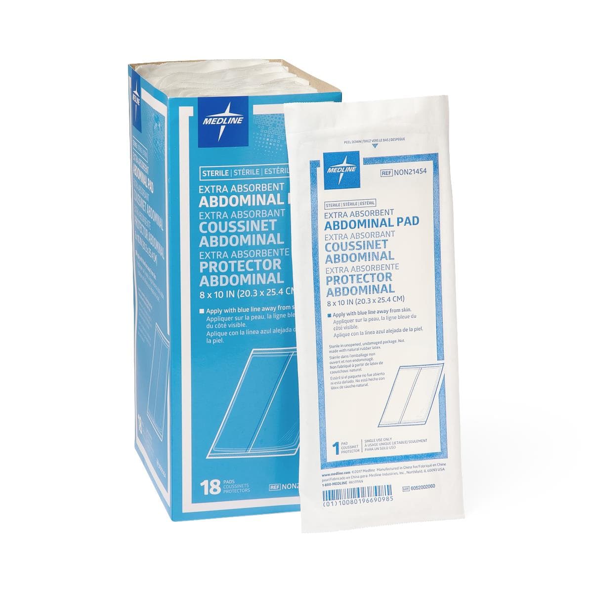 Medline 8"X10" / Case of 360 Medline Sterile Abdominal Pads