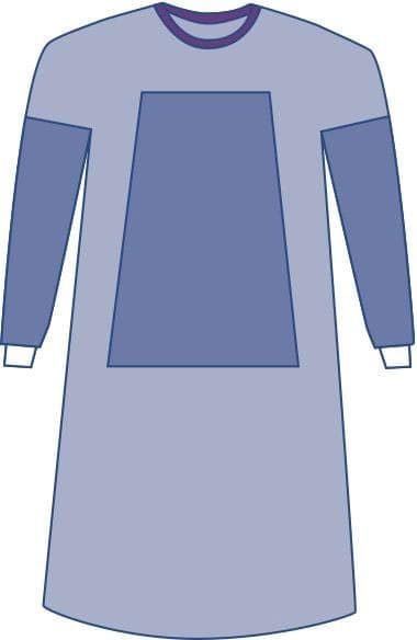 Medline Case of 18 / 2XL Medline Sterile Fabric-Reinforced Aurora Surgical Gowns, Set-In Sleeve