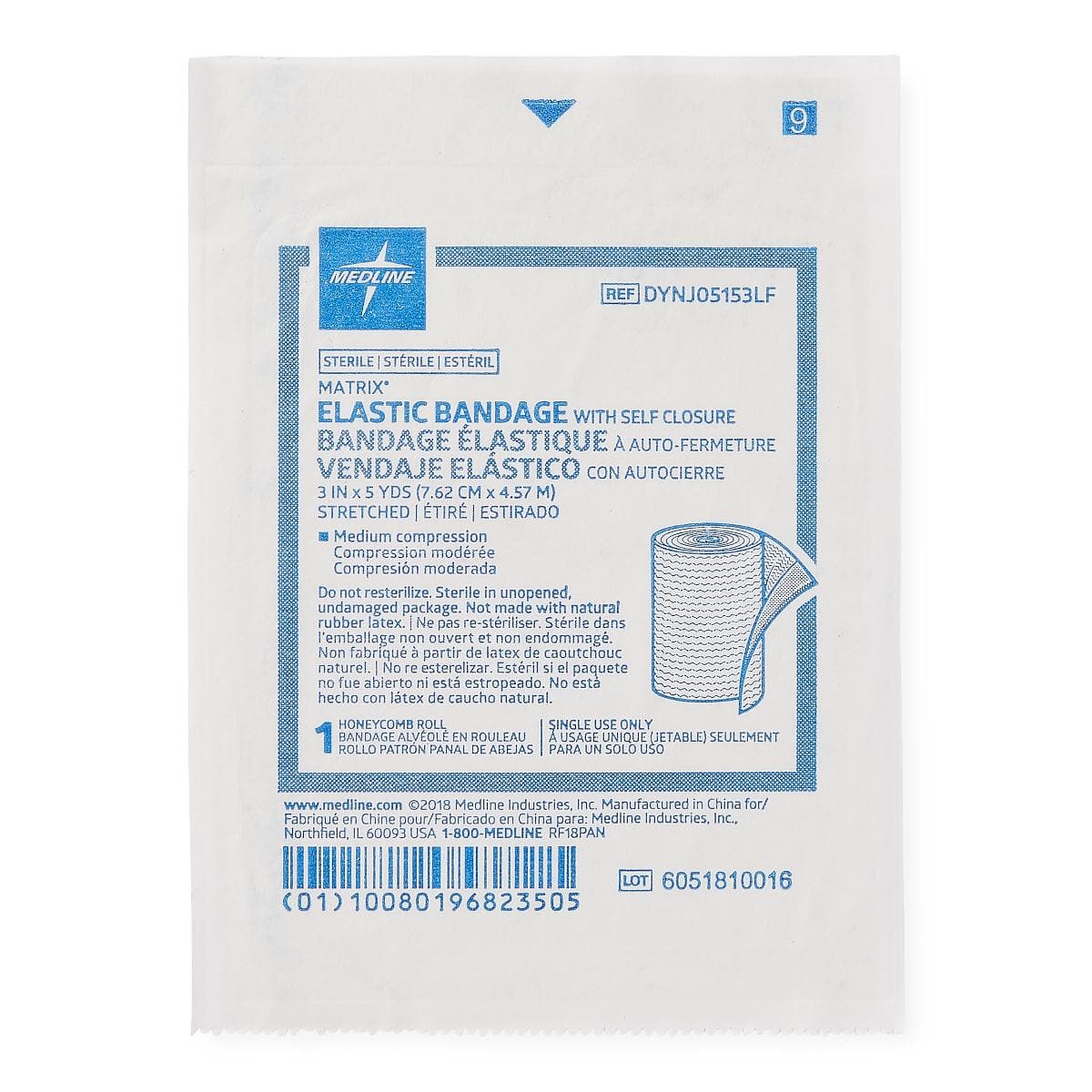 Medline 3"X5YD / Case of 20 Medline Sterile Matrix Elastic Bandages