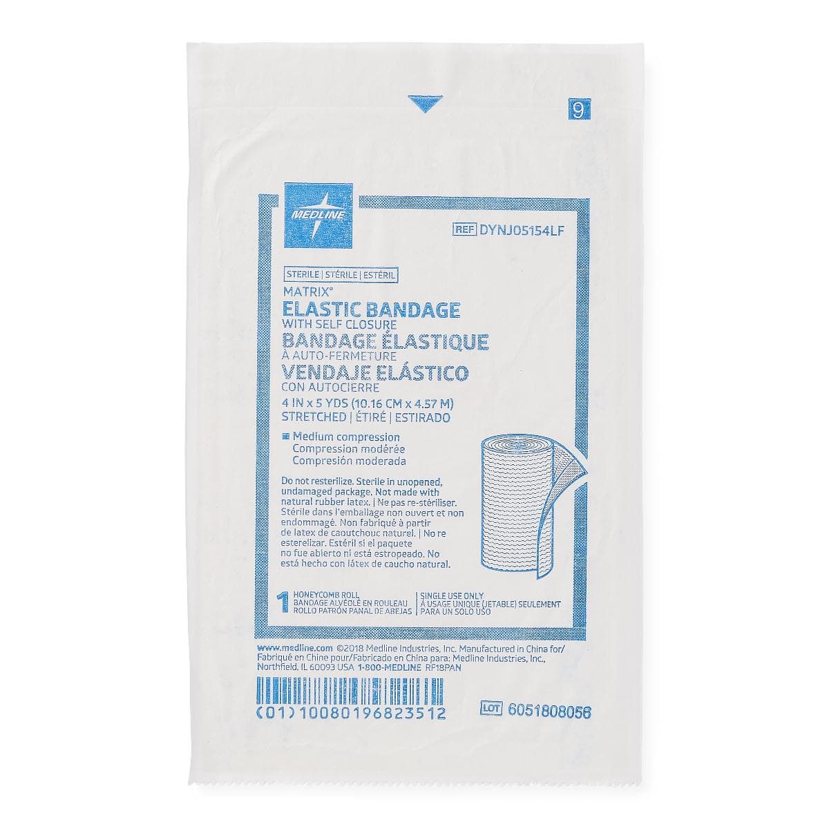 Medline 4"X5YD / Case of 20 Medline Sterile Matrix Elastic Bandages