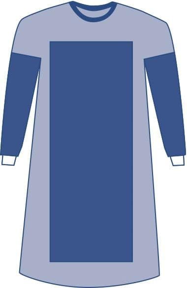 Medline Case of 28 / XLN/L Medline Sterile Poly-Reinforced Aurora Surgical Gown with Set-In Sleeves