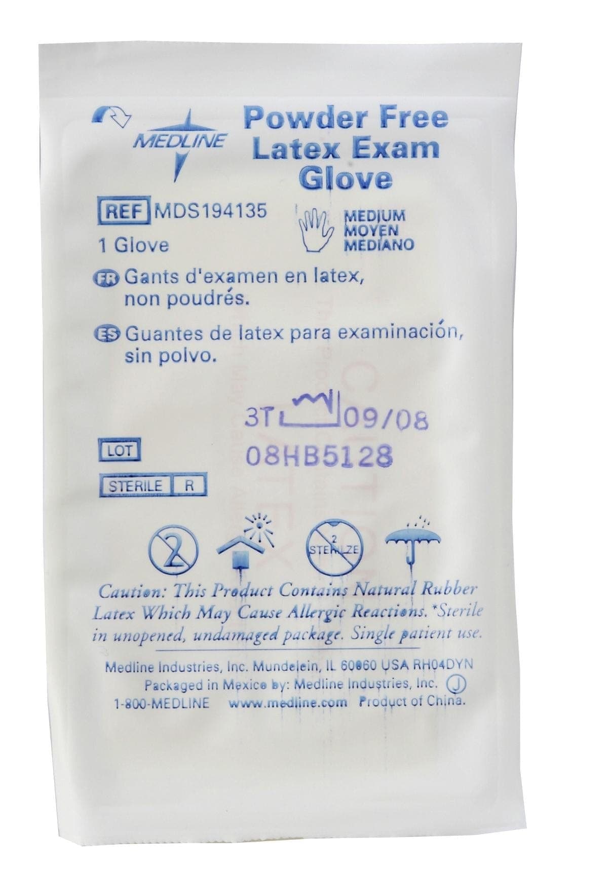 Medline Case of 400 / S Medline Sterile Powder-Free Latex Exam Gloves