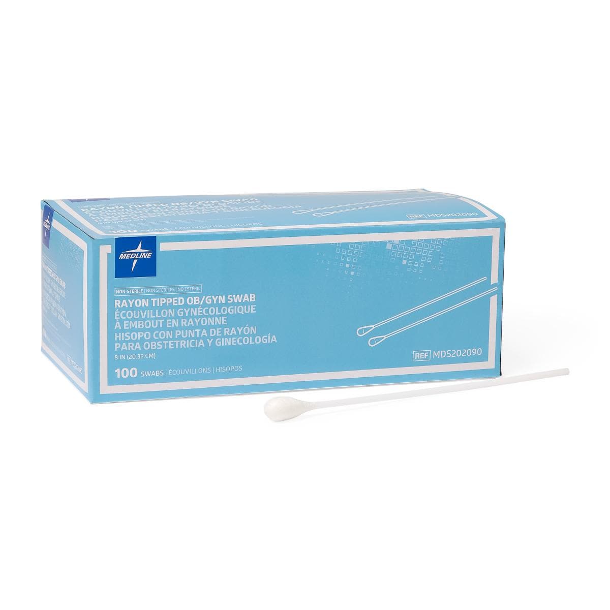 Medline Non-Sterile / Case of 500 Medline Sterile Rayon Tip OB/GYN Swabs