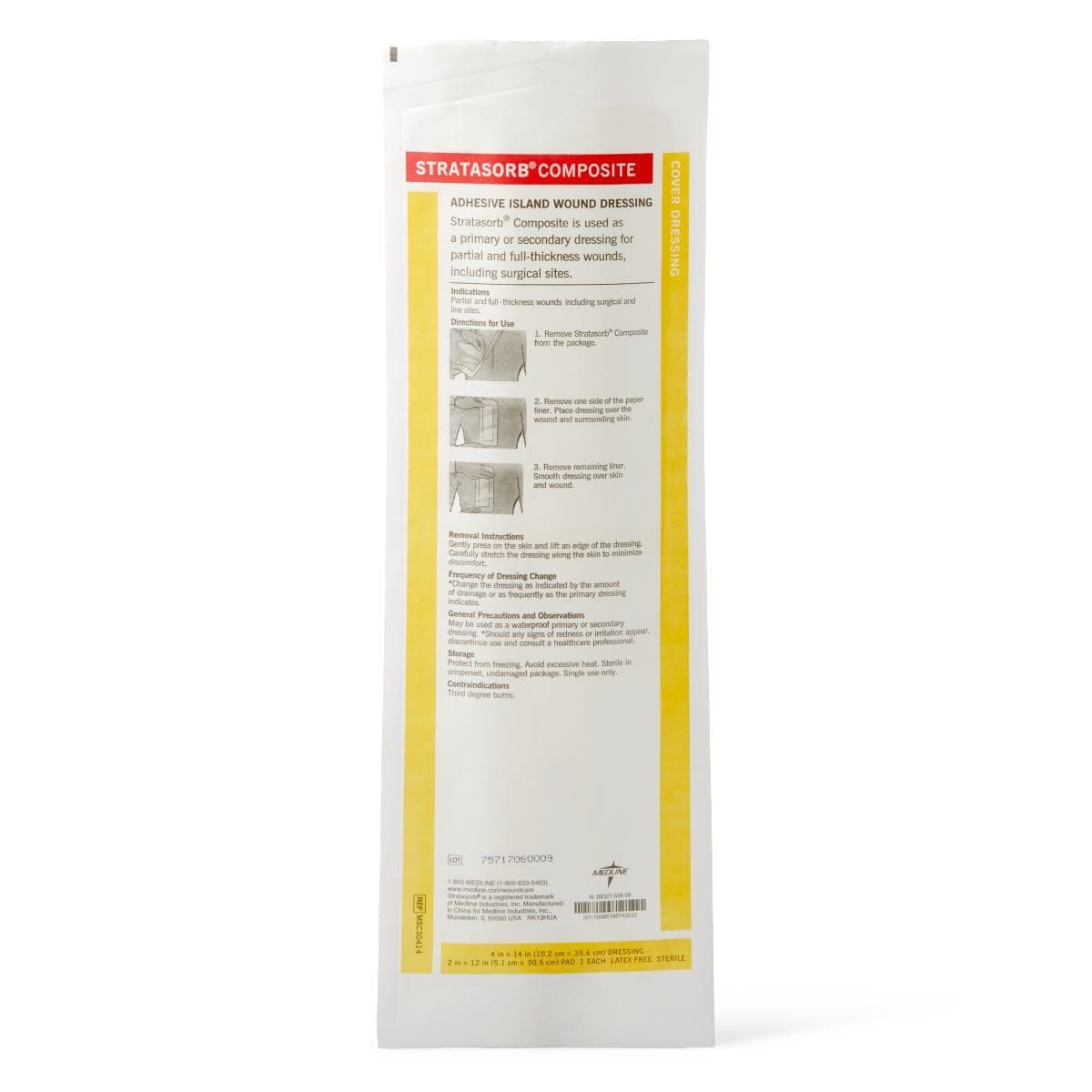 Medline Single Item / 4"X14" Medline Stratasorb Waterproof Adhesive Island Wound Dressings