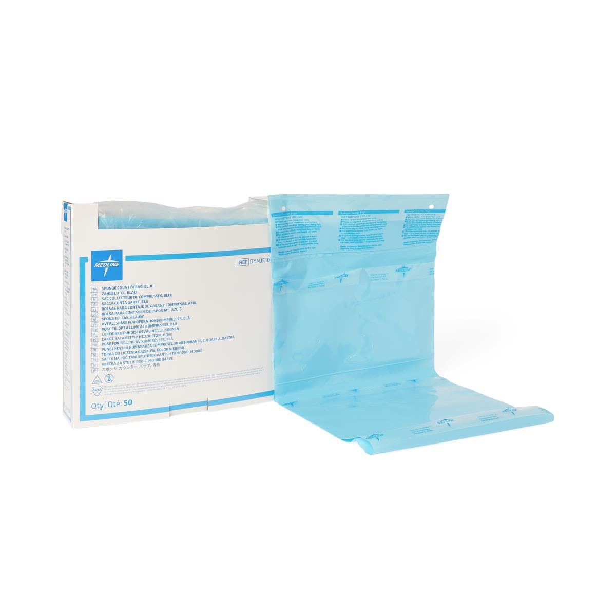 Medline Blue / Case of 250 Medline Surgical Sponge Counter Bag