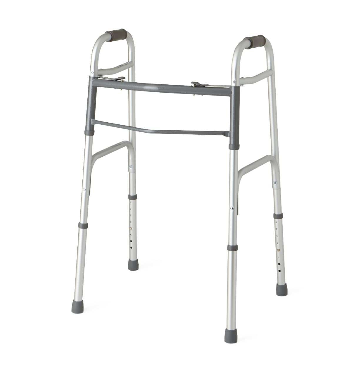 Medline 32-39 / Single Item Medline Two-Button Folding Walkers without Wheels