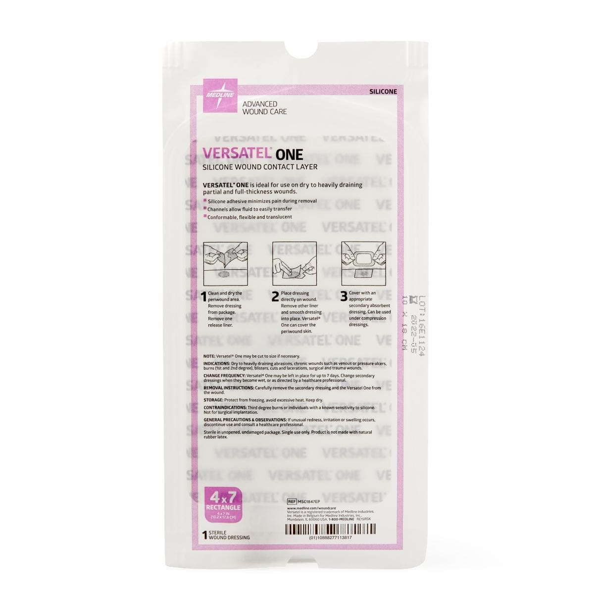 Medline Single Item Medline Versatel One Silicone Wound Contact Layer Dressing