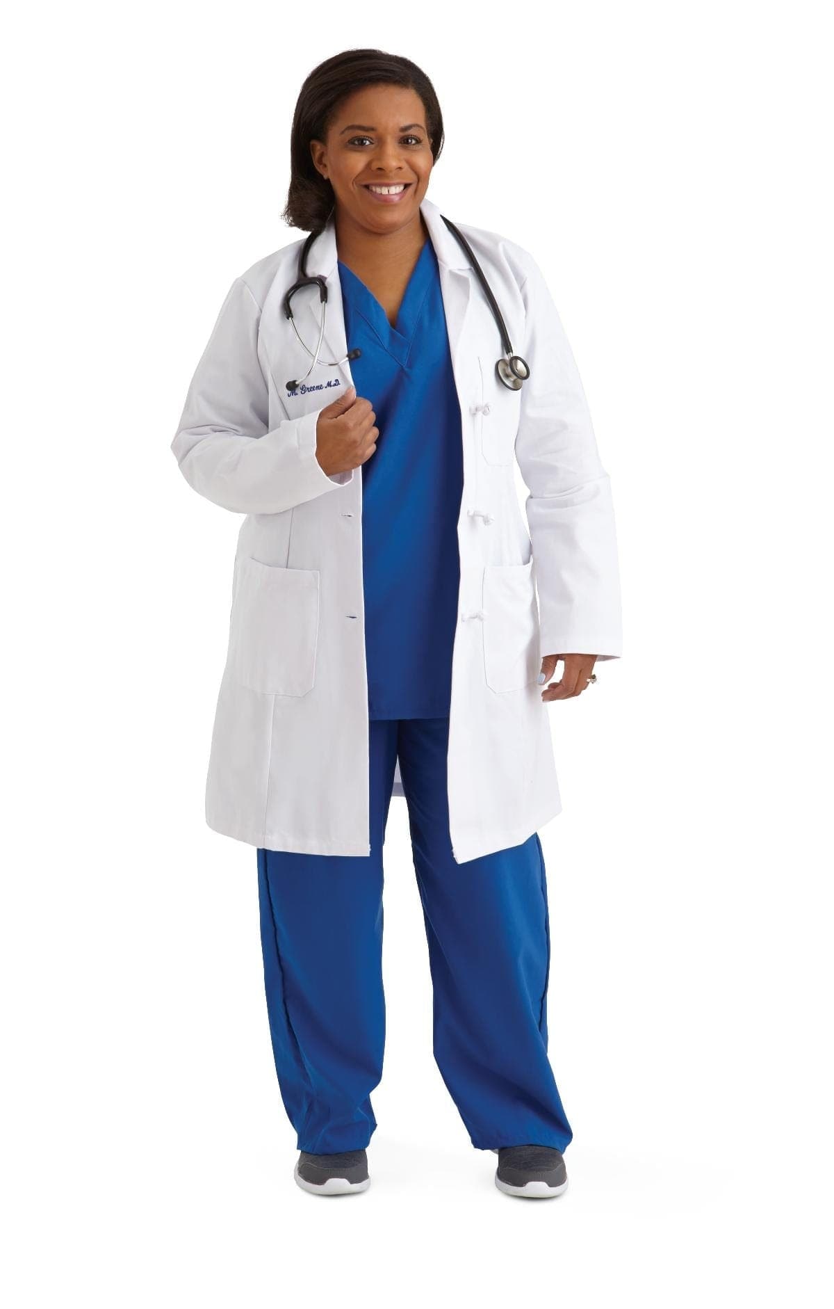 Medline L Medline Women's 100% Cotton Staff-Length Lab Coats