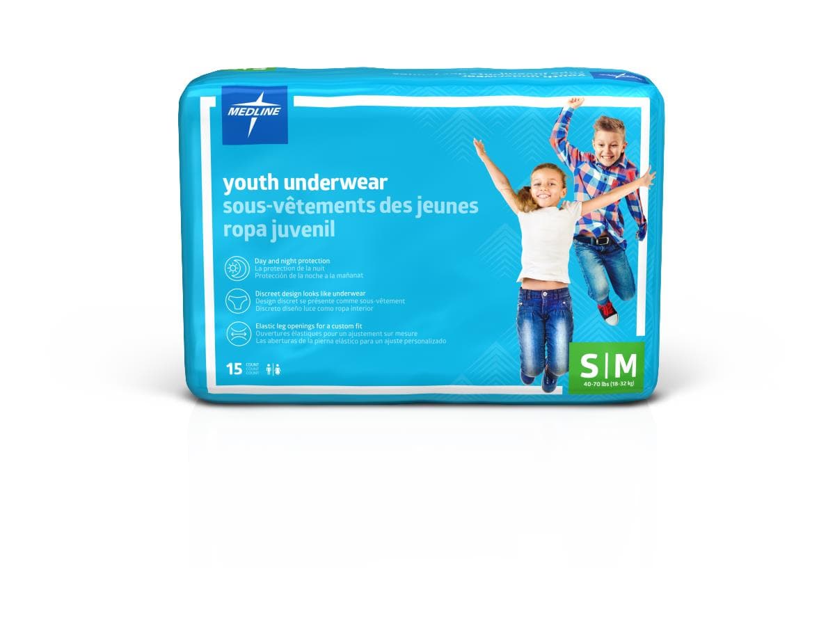 Medline SM/MD / Case of 60 Medline Youth Protective Underwear