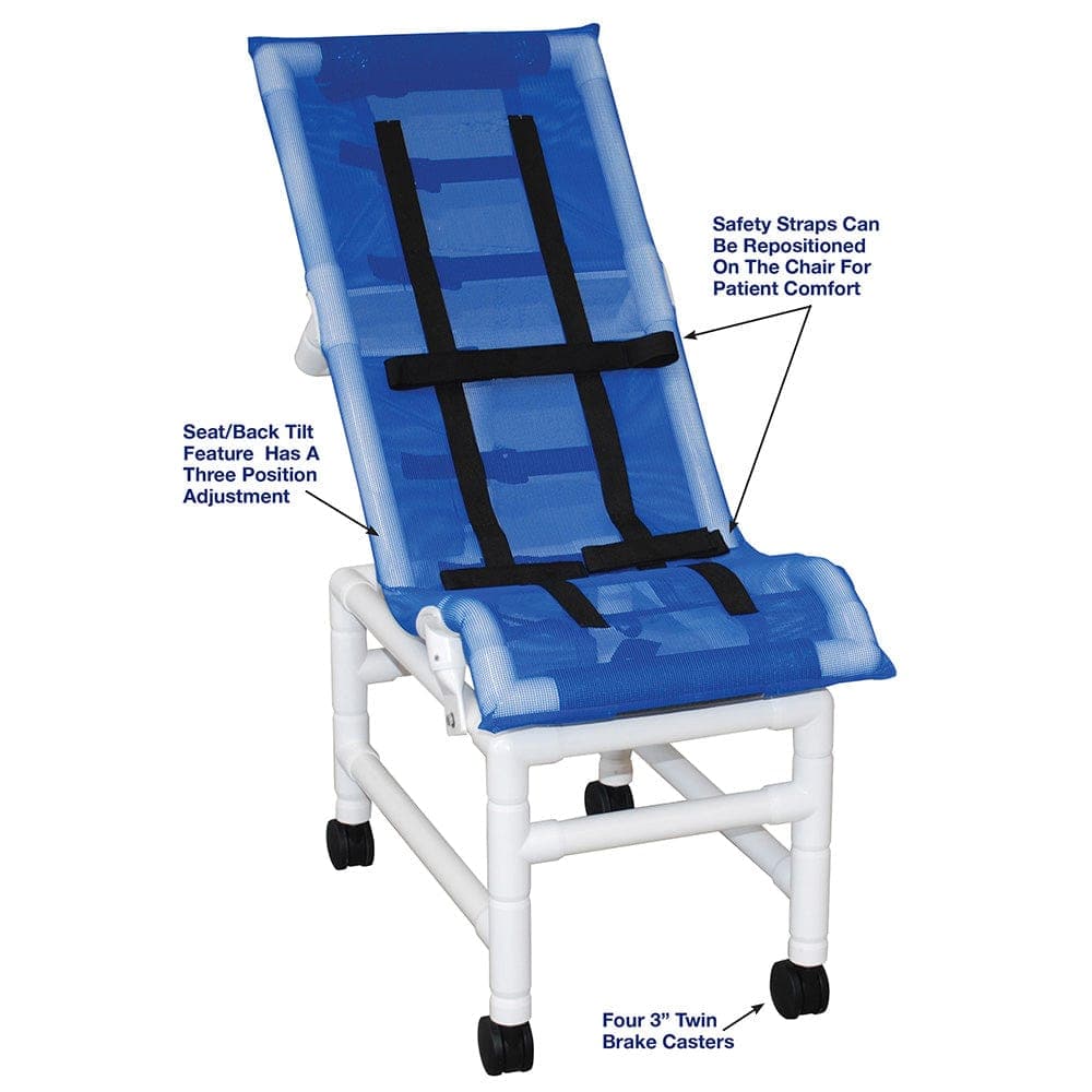 MJM International Pediatric-Reclining Chairs MJM International Extra Large Reclining Shower Chair With Caster