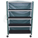 MJM International 300-Series Linen Carts MJM International Jumbo Four Shelf Linen Cart