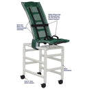 MJM International Pediatric-Reclining Chairs MJM International Large Articulating Shower Chair With Base Extension And Casters