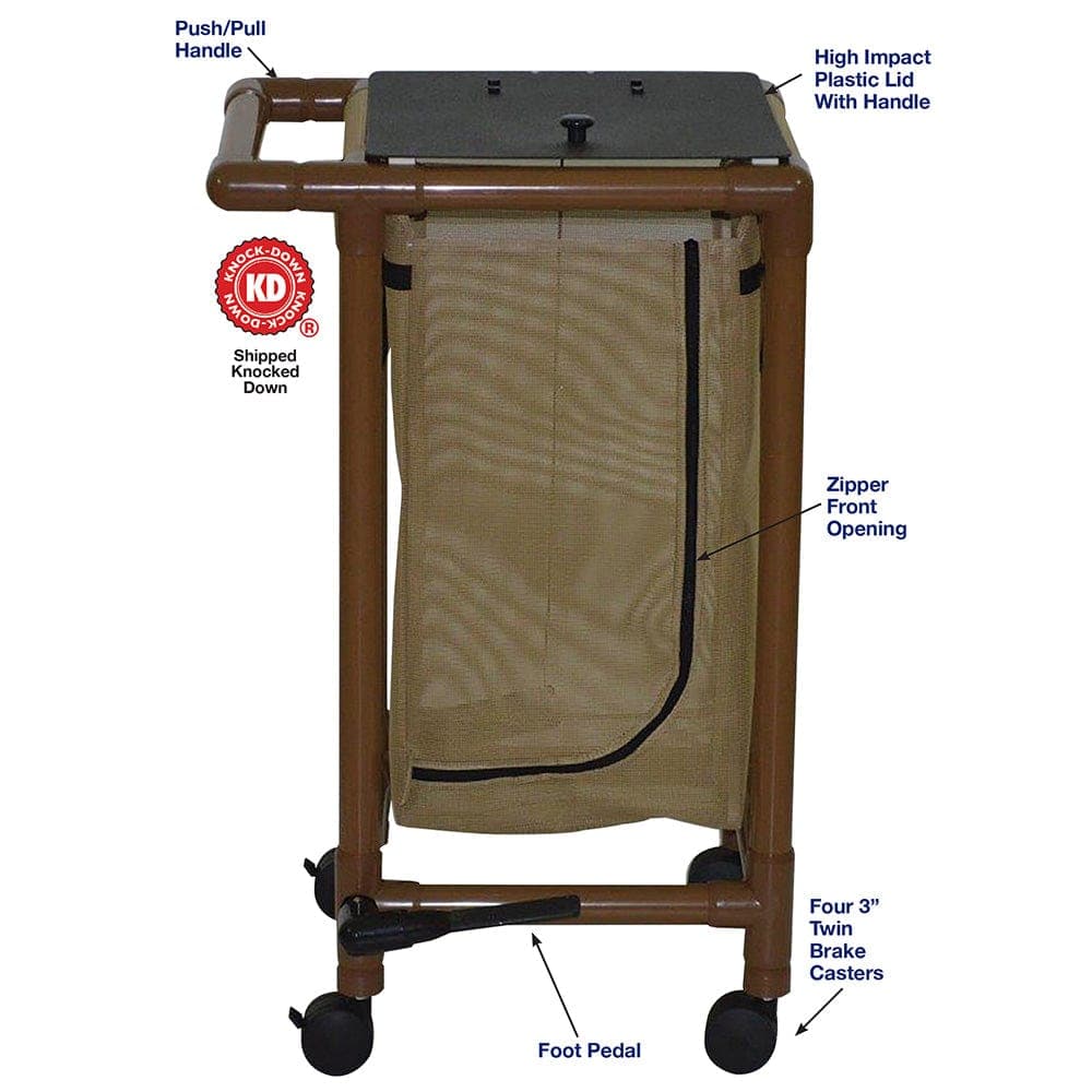 MJM International WoodTone Series Hampers MJM International Single Bag Hamper With Optional Foot Pedal