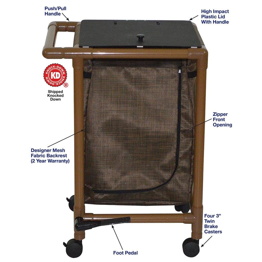 MJM International WoodTone Series Hampers MJM International Single Bag Hamper With Optional Foot Pedal