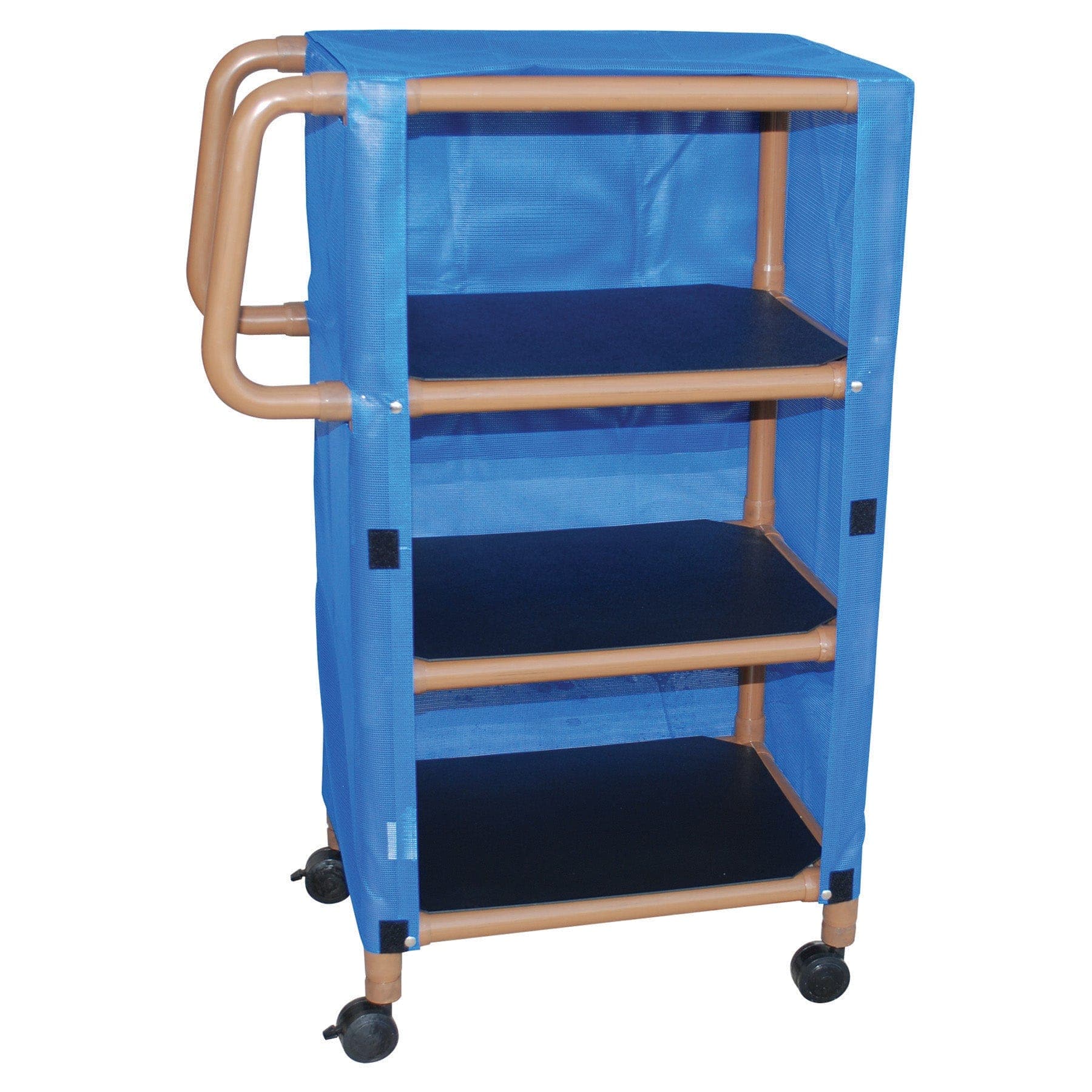 MJM International WoodTone Series Linen Carts MJM International Three Shelf Linen Cart