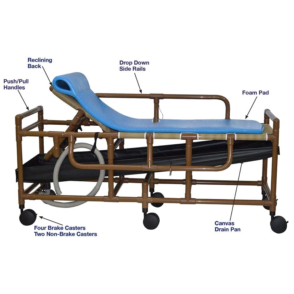 MJM International WoodTone Series WoodTone Products MJM International WoodTone Gurney With Canvas Drain Pan