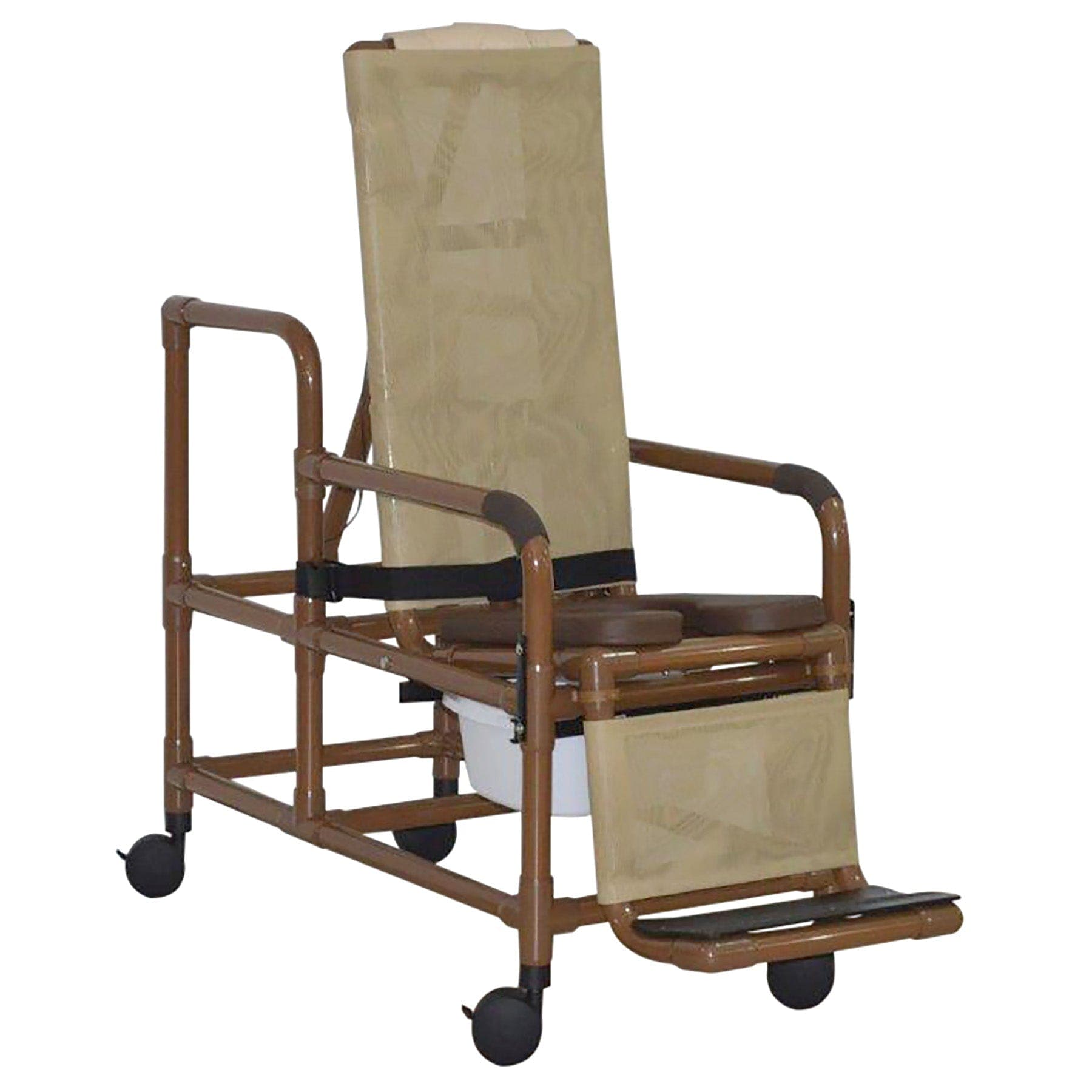 MJM International WoodTone Series Shower Chairs MJM International WoodTone MJM-Tilt Shower Commode Chair With Square Pail