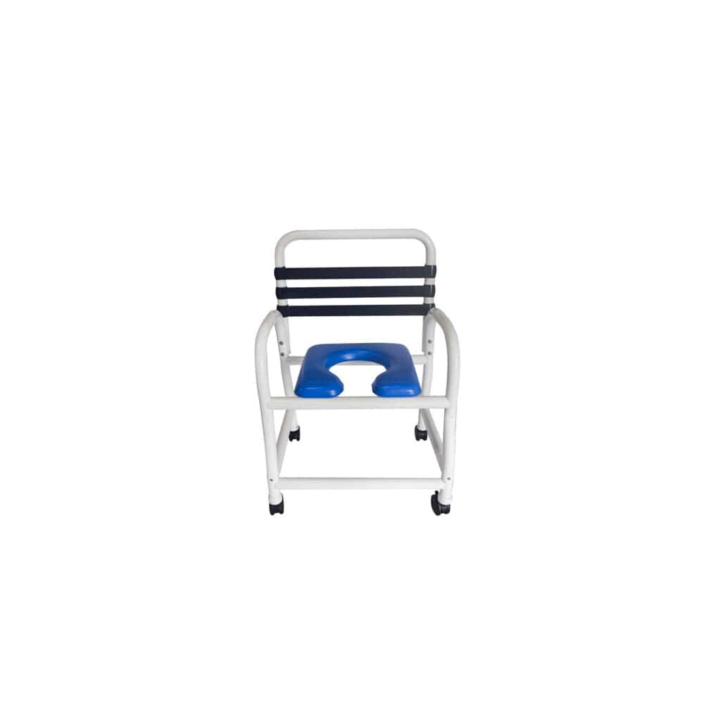 Mor-Medical Infection Control New Era PVC Items Mor-Medical Deluxe New Era Patented Infection Control Shower Commode Chair, 22" Internal Width, Open Front Removable Soft Seat,NO COMMODE PAIL, 3" Twin All Locking Casters, 385 lbs wt capacity