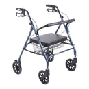 Drive Medical Heavy Duty Bariatric Rollator Rolling Walker with Large Padded Seat