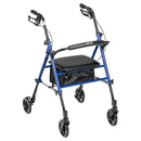 Drive Medical Adjustable Height Rollator Rolling Walker with 6" Wheels