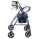 Drive Medical Aluminum Rollator Rolling Walker with Fold Up and Removable Back Support and Padded Seat