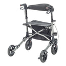 Drive Medical Compact Folding Rollator Rolling Walker, Grey/Black
