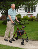 Drive Medical Adjustable Height Rollator Rolling Walker with 6" Wheels